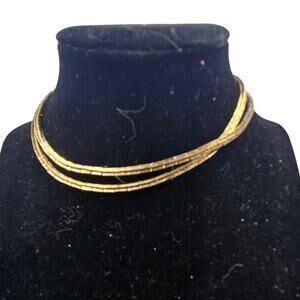 Vintage Gold Thick Flat Box Chain Long Necklace (for Layering) [J15]